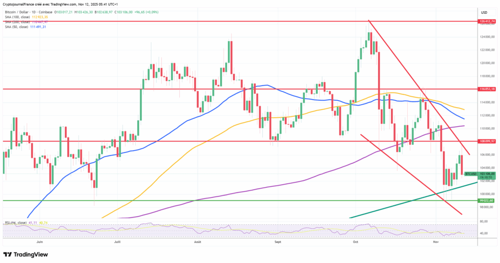 Graphique Bitcoin journalier