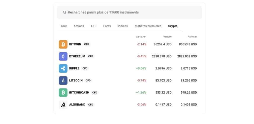 xtb cryptos