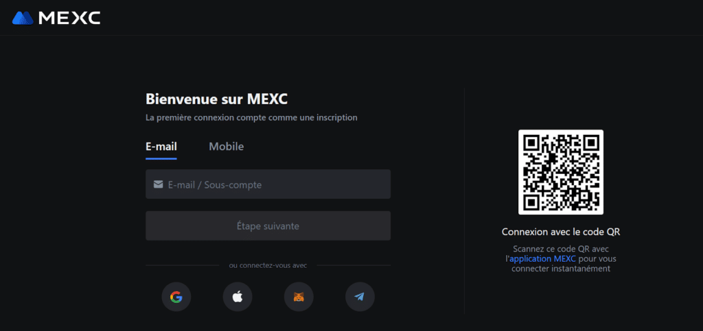 Inscription MEXC