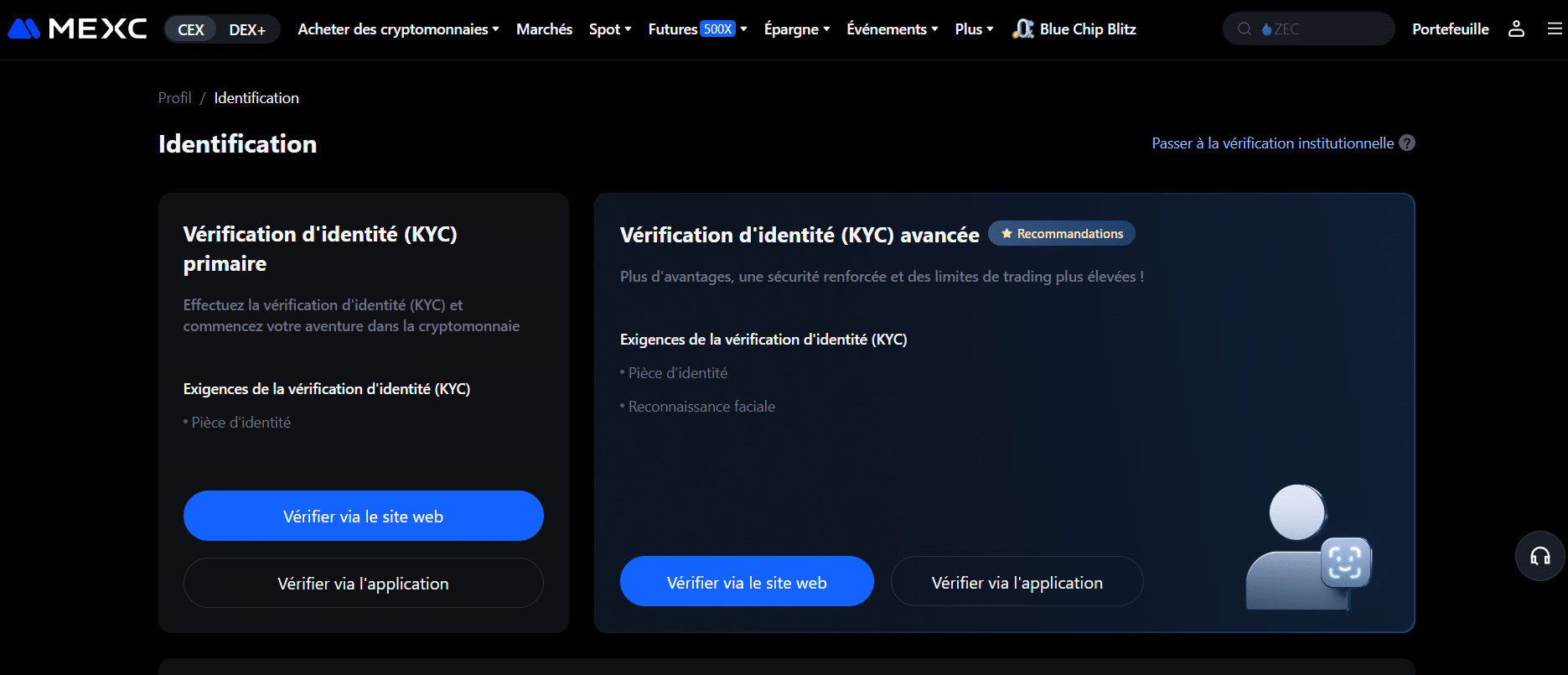 MEXC - vérification LYC