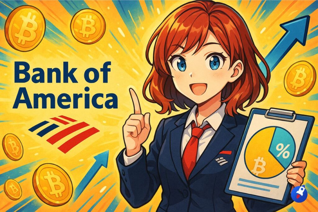 BTC, ETH, XRP : Bank of America recommande une allocation de 4% du portefeuille en cryptos
