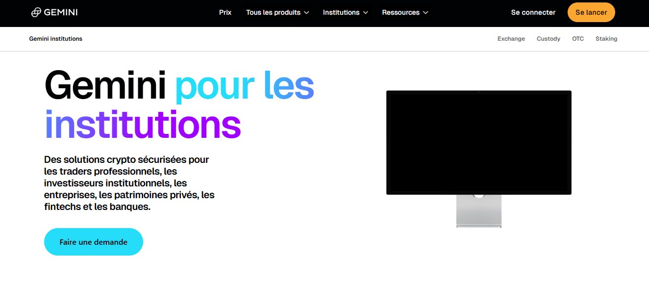Produits institutionnels Gemini