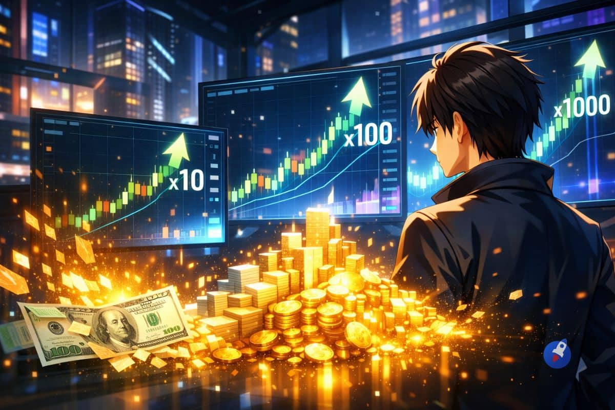 Comment transformer 100 $ en 100 000 $ avec des cryptos x1000 en 2026 ?