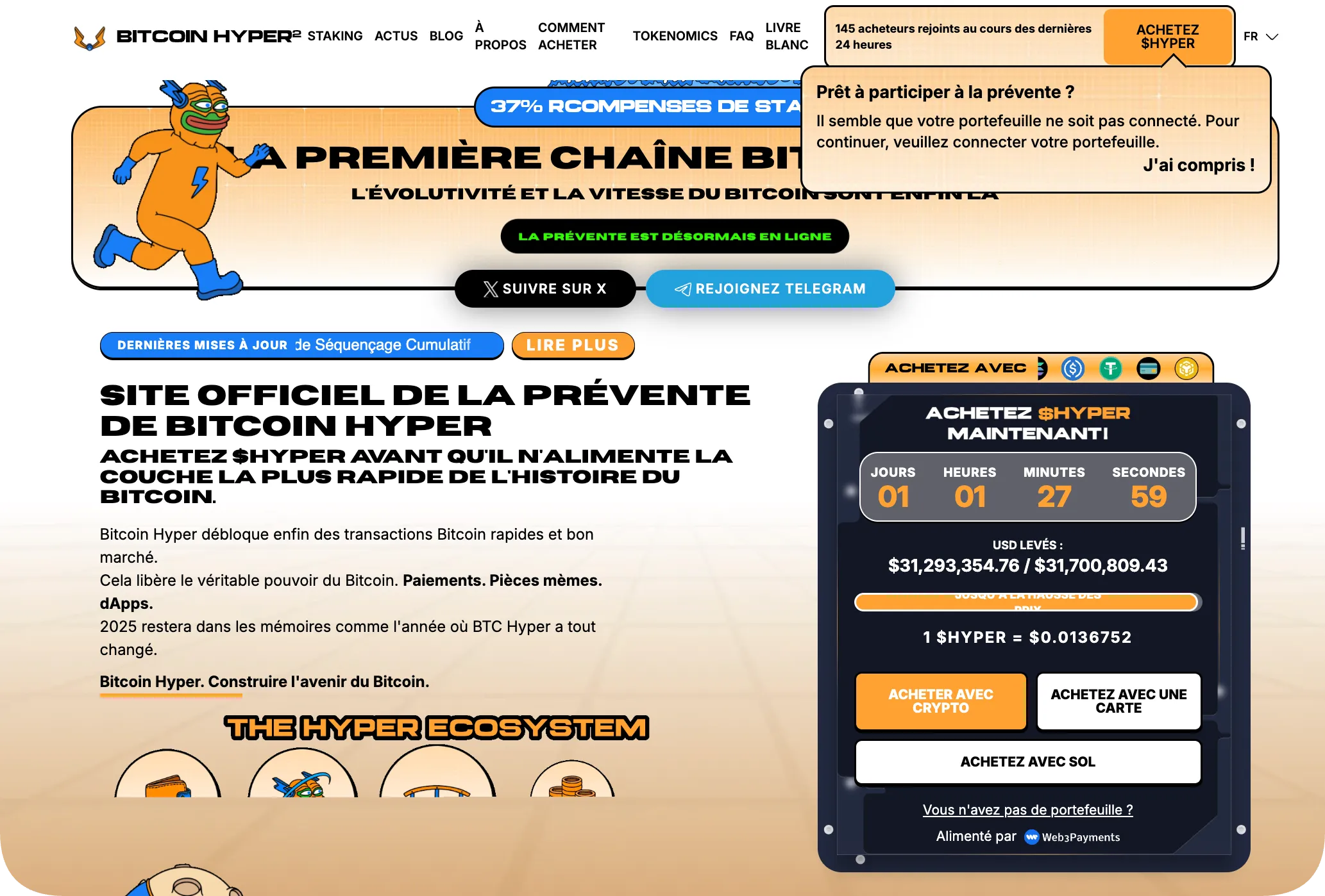 Bitcoin Hyper crypto à acheter