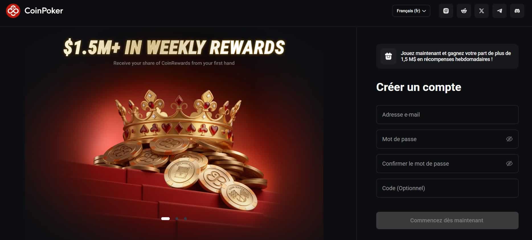 Inscription coinpoker