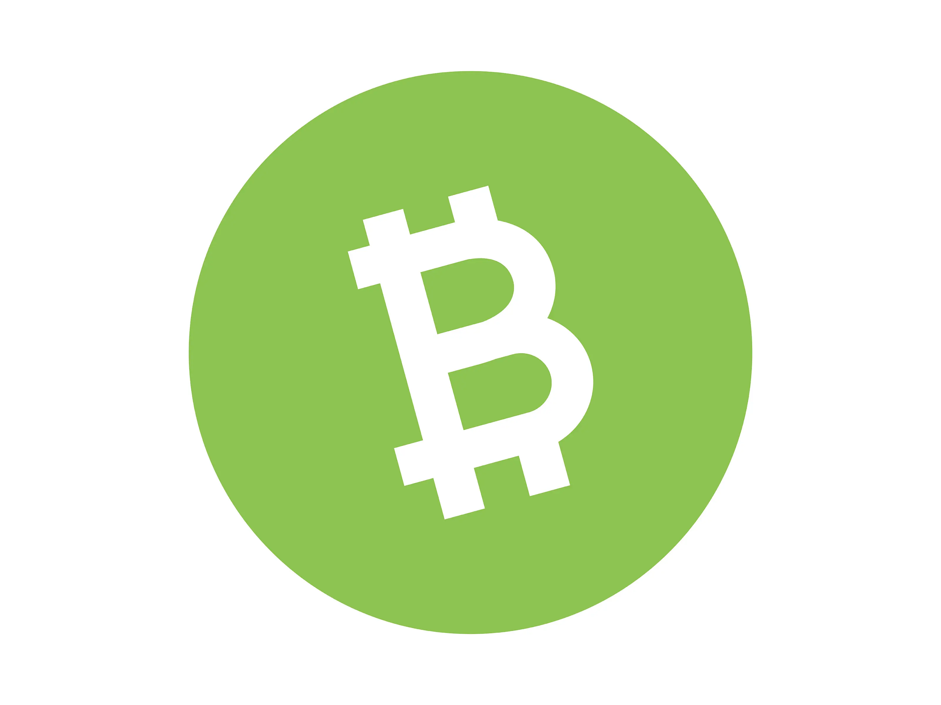 Bitcoin Cash logo featuring a dollar sign on a green circular background.
