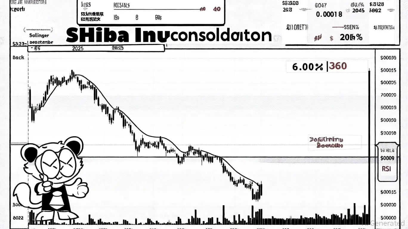 Technical analysis chart for SHIB showing price trends and indicators.
