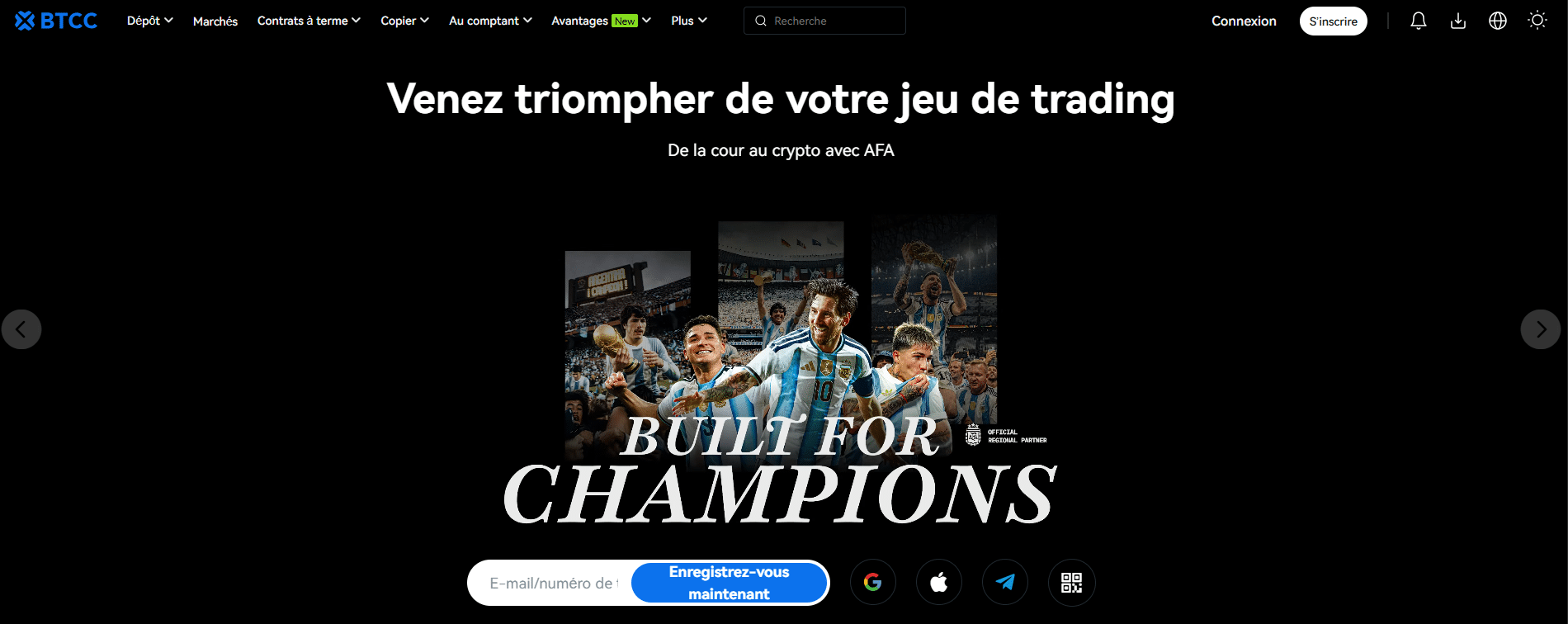 page accueil btcc