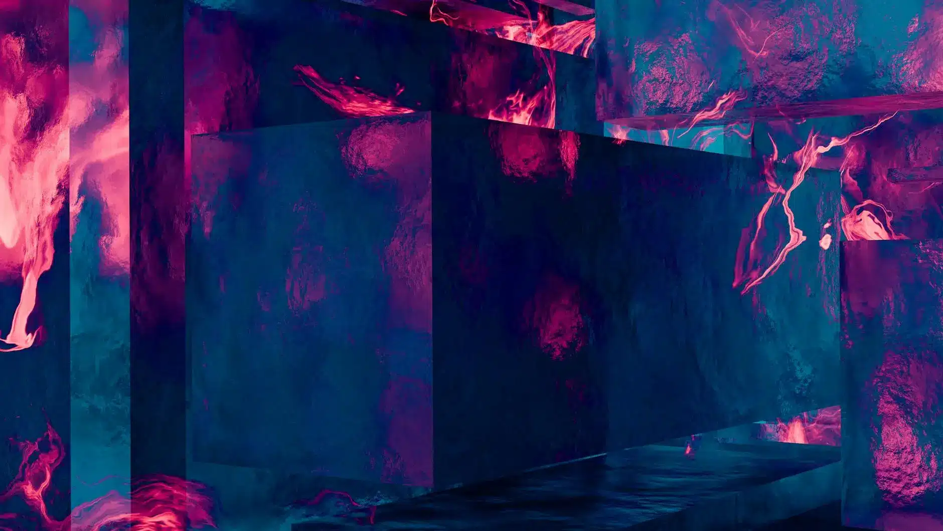 Abstract 3D render depicting digital vaults with vibrant colors.