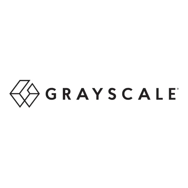Grayscale Investments logo displayed in a monochrome style.