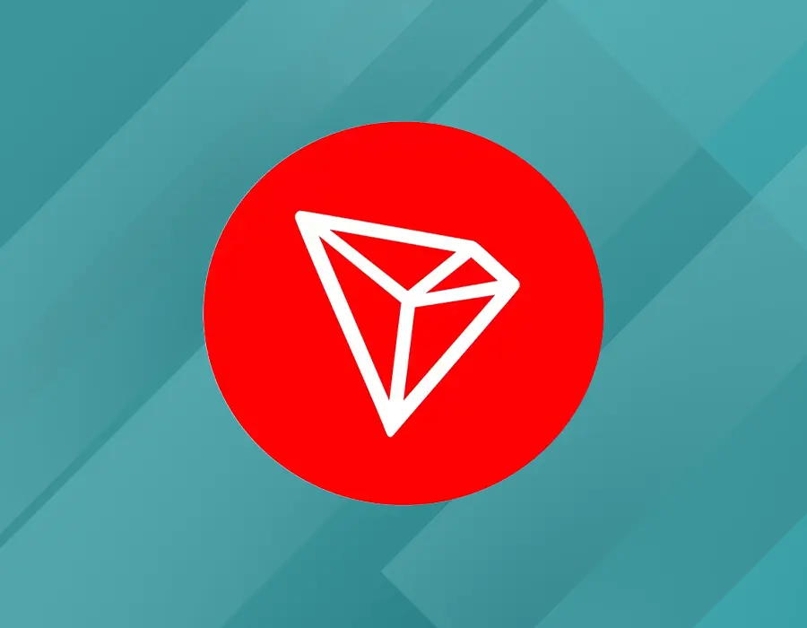 Red circular logo featuring a stylized 3D pyramid shape representing TRX.