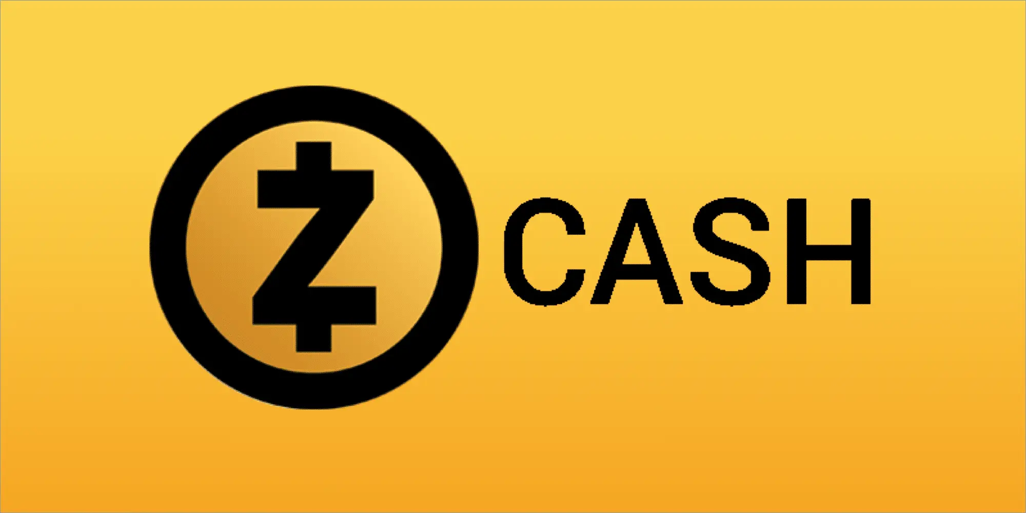 Zcash cryptocurrency logo with a gradient background.